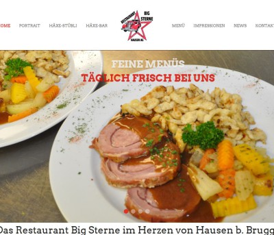 Webseite Restaurant Big Sterne